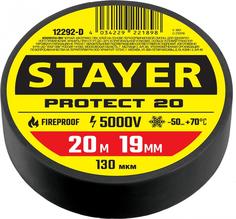Изолента STAYER Protect-20 черная ПВХ, 20м х 19мм