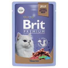 Влажный корм для кошек Brit ассорти из птицы в желе 14 шт х 85 гр Brit*