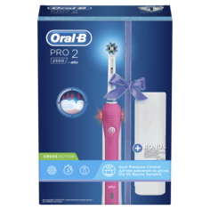 Зубная щетка электрическая Braun Oral-B Pro 2 2500 Cross Action Pink+Футляр
