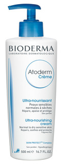 Крем Bioderma для лица и тела Atoderm с помпой 500мл