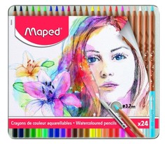 Карандаши акварельные "Maped", 24 цвета
