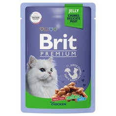 Влажный корм для кошек Brit Premium цыпленок в желе 14 шт х 85 гр Brit*