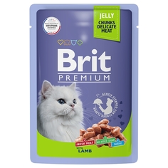 Влажный корм для кошек Brit Premium ягненок в желе 14 шт х 85 гр Brit*