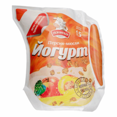Йогурт нежинская бзмж персик/мюсли жир. 1,5 % 500 г кувшин гусевмолоко россия