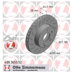 Тормозной диск передний Zimmermann 400365352