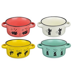 Салатник Черная кошка керамика 4 цвета 15,5 см 580 мл No Brand