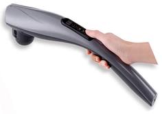 Ручной массажер для тела проводной Charge massage rod с дисплеем и с 6 насадками, черный Baziator