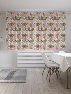 Шторы JoyArty с фотопечатью "Бабочка и сердечко" из сатена, 290х180 см