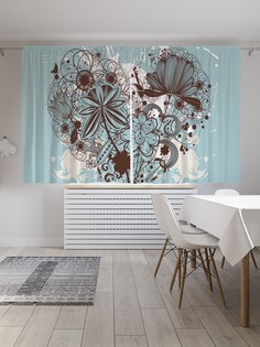 Шторы JoyArty с фотопечатью "Ажурное сердце" из сатена, 290х180 см