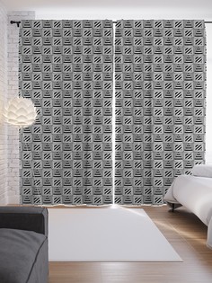 Шторы JoyArty с фотопечатью "Полосатая геометрия" из сатена, 290х265 см