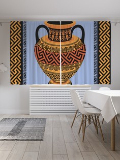Шторы JoyArty с фотопечатью "Античный кувшин" из сатена, 290х180 см