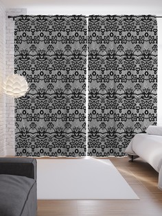 Шторы JoyArty с фотопечатью "Ажурная тюль" из сатена, 290х265 см