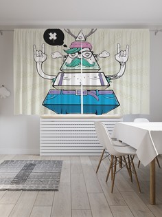 Шторы JoyArty с фотопечатью "Мастер - пирамида" из сатена, 290х180 см