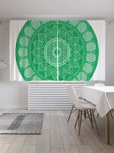Шторы JoyArty с фотопечатью "Ажурная мандала" из сатена, 290х180 см
