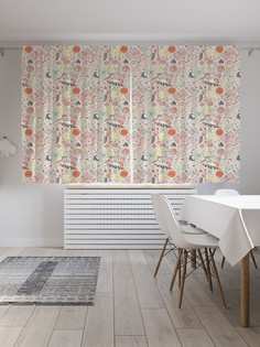 Шторы JoyArty с фотопечатью "Винтаж японской кухни" из сатена, 290х180 см
