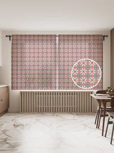 Фототюль JoyArty "Круговой орнамент" 145x180см (2 полотна со шторной лентой + 50 крючков)