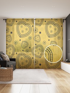 Фототюль JoyArty "Сердца фантазий", 145x265см (2 полотна со шторной лентой + 50 крючков)