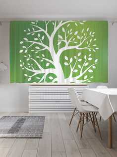 Классические шторы JoyArty "Призрачное дерево", серия Oxford DeLux, 2 полотна 145x180 см
