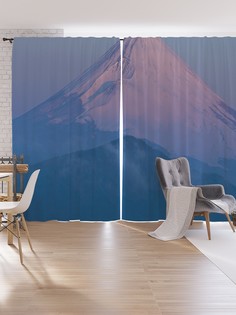 Шторы под лён JoyArty "Фудзияма в дымке", серия Oxford DeLux, 340х265 см