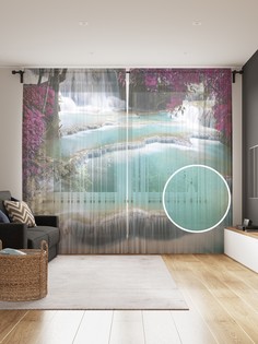 Фототюль JoyArty "Водопадные чудеса", 145x265см (2 полотна со шторной лентой + 50 крючков)