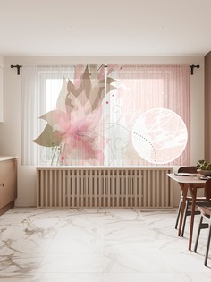 Фототюль JoyArty "Цветок на склоне", 145x180 см (2 полотна со шторной лентой + 50 крючков)