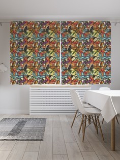 Классические шторы JoyArty "Натуральные бабочки", серия Oxford DeLux, 2 полотна 145x180 см