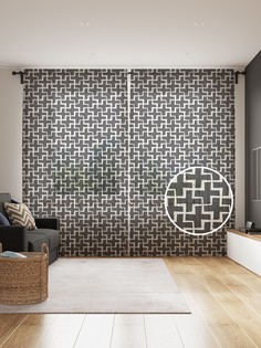 Фототюль JoyArty "Геометрические плюсы", 145x265см, 2 полотна, лента, 50 крючков