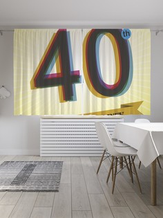Классические шторы JoyArty "Золотое 40-летие", серия Oxford DeLux, 2 полотна 145x180 см