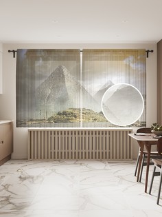 Фототюль JoyArty "Туманные пирамиды", 145x180см (2 полотна со шторной лентой + 50 крючков)