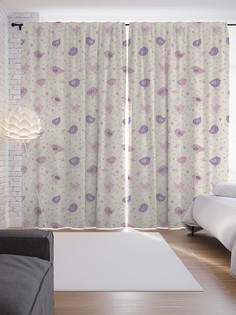 Шторы JoyArty с фотопечатью "Птички в клетке" из сатена, 290х265 см