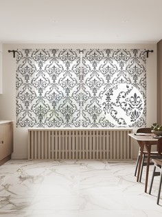 Фототюль JoyArty "Строгие цветы", 145x180 см (2 полотна со шторной лентой + 50 крючков)