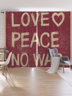 Шторы под лён JoyArty "Мир без войны", серия Oxford DeLux, 340х265 см