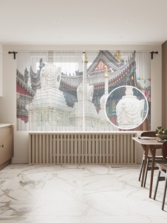 Фототюль JoyArty "Буддийский храм в центре Бангкока" 145x180см