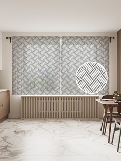 Фототюль JoyArty "Полосатое плетение" 145x180см (2 полотна со шторной лентой + 50 крючков)