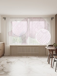 Фототюль JoyArty "Свинья в орнаменте" 145x180см (2 полотна со шторной лентой + 50 крючков)