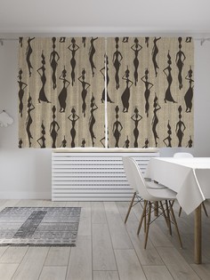 Шторы JoyArty "Девушка с кувшином на голове", Oxford DeLux, 2 полотна 145x180 см