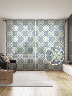 Фототюль JoyArty "Этническая мозаика" 145x265см (2 полотна со шторной лентой + 50 крючков)