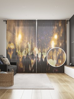 Фототюль JoyArty "Нашествие зомби", 145x265см (2 полотна со шторной лентой + 50 крючков)