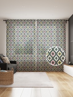 Фототюль JoyArty "Волнистые линии", 145x265см (2 полотна со шторной лентой + 50 крючков)