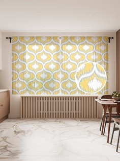 Фототюль JoyArty "Узоры на оранжевом фоне", 145x180см (2 полотна с лентой + 50 крючков)