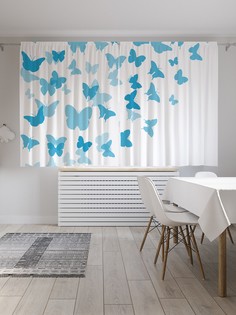 Шторы JoyArty с фотопечатью "Миграция бабочек" из сатена, 290х180 см