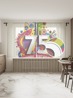 Фототюль JoyArty "Триумф 75-летия", 145x180 см (2 полотна со шторной лентой + 50 крючков)