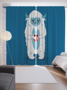 Шторы JoyArty с фотопечатью "С чашкой кофе" из сатена, 290х265 см