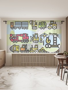 Фототюль JoyArty "Дорожные работы", 145x180 см (2 полотна со шторной лентой + 50 крючков)