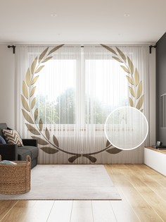 Фототюль JoyArty "Победный венок", 145x265см (2 полотна со шторной лентой + 50 крючков)