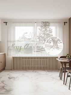 Фототюль JoyArty "Рождество близко", 145x180 см (2 полотна со шторной лентой + 50 крючков)