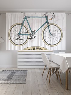 Классические шторы JoyArty "Винтажный велосипед", серия Oxford DeLux, 2 полотна 145x180 см