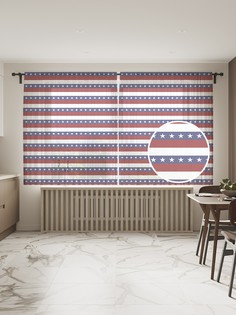 Фототюль JoyArty "Флаг США в полосах" 145x180см (2 полотна со шторной лентой + 50 крючков)