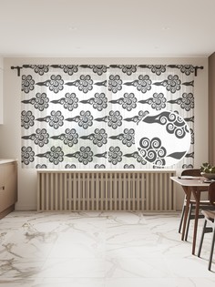 Фототюль JoyArty "Кучерявые облака", 145x180 см (2 полотна со шторной лентой + 50 крючков)