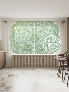 Фототюль JoyArty "Цветок мандалы", 145x180 см (2 полотна со шторной лентой + 50 крючков)